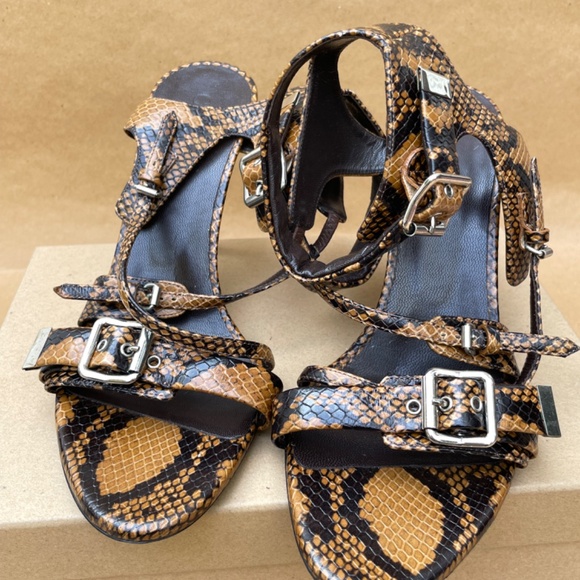Chloe Snake Skin High Heeled Sandals - Picture 3 of 7